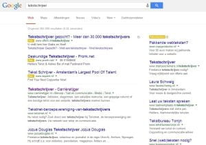 google zoekresultaten tekstschrijver